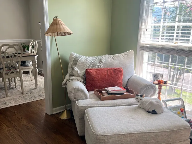A living room in a customer's home after a clean